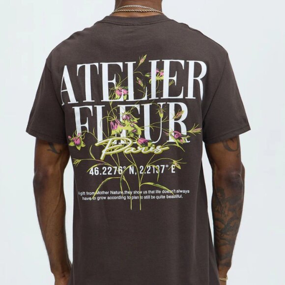 Mens Fashion Nova Atelier Fleur Paris Timeless Short Sleeve Tee - Picture 1 of 4
